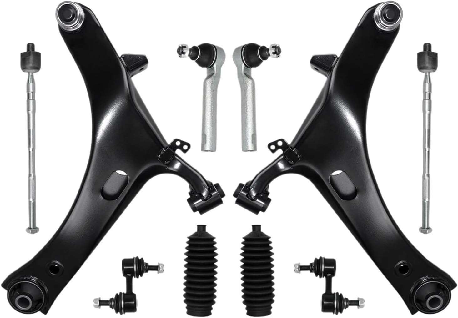 10Pcs Front Upper Control Arm Sway Bar Link Tie Rod Suspension Kit Compatible For SUBARU LEGACY OUTBACK 2005-2009