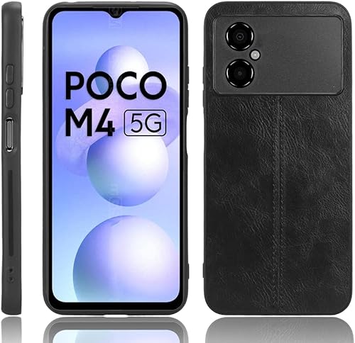 Funda para Xiaomi Poco M4 5G cubierta,Funda para Xiaomi Poco M5 Funda Cuero PU con 3 en 1 Funda Negro
