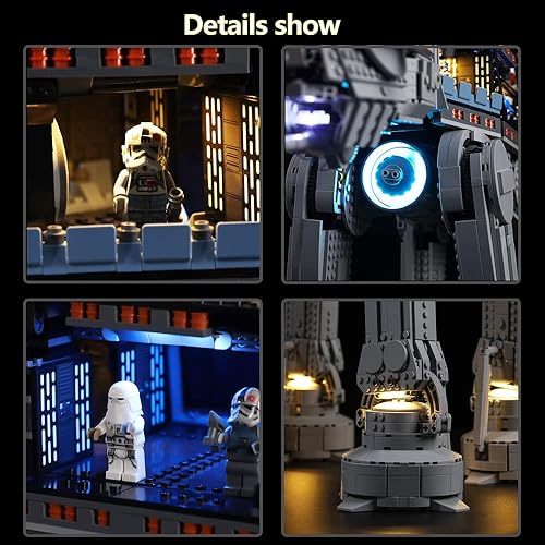 Miniatura 4 de Kyglaring Kit de iluminación LED (sin modelo) diseñado para Lego Star Wars at-at 75313 Model Building Set, sin juego de Lego (versión remota)