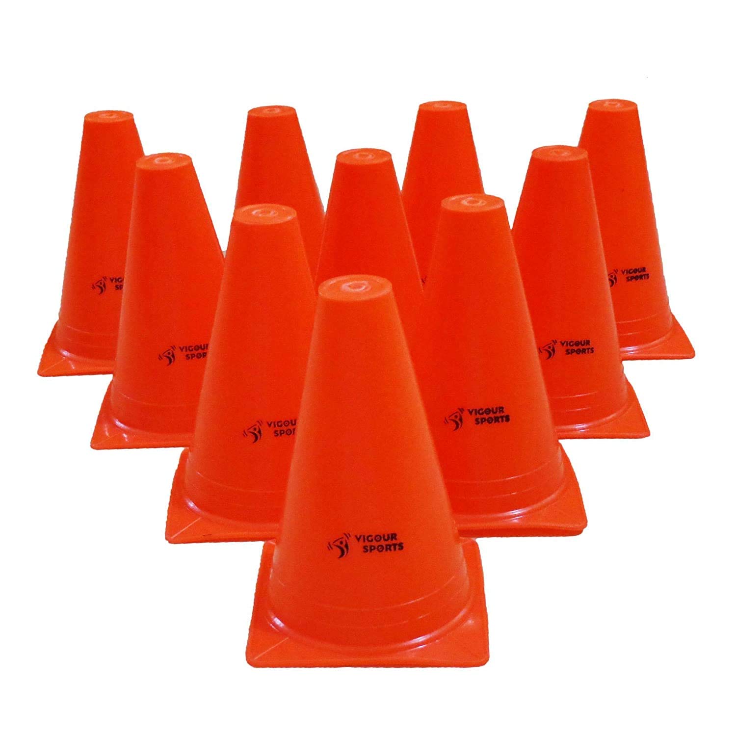 VIGOUR SPORTS 6" Agility Training Marker Cones (Set of 10) for Football Fitness Track and Field Kids Cricket Field Markers (B08PV8K8LD) Amazon Price History, Amazon Price Tracker