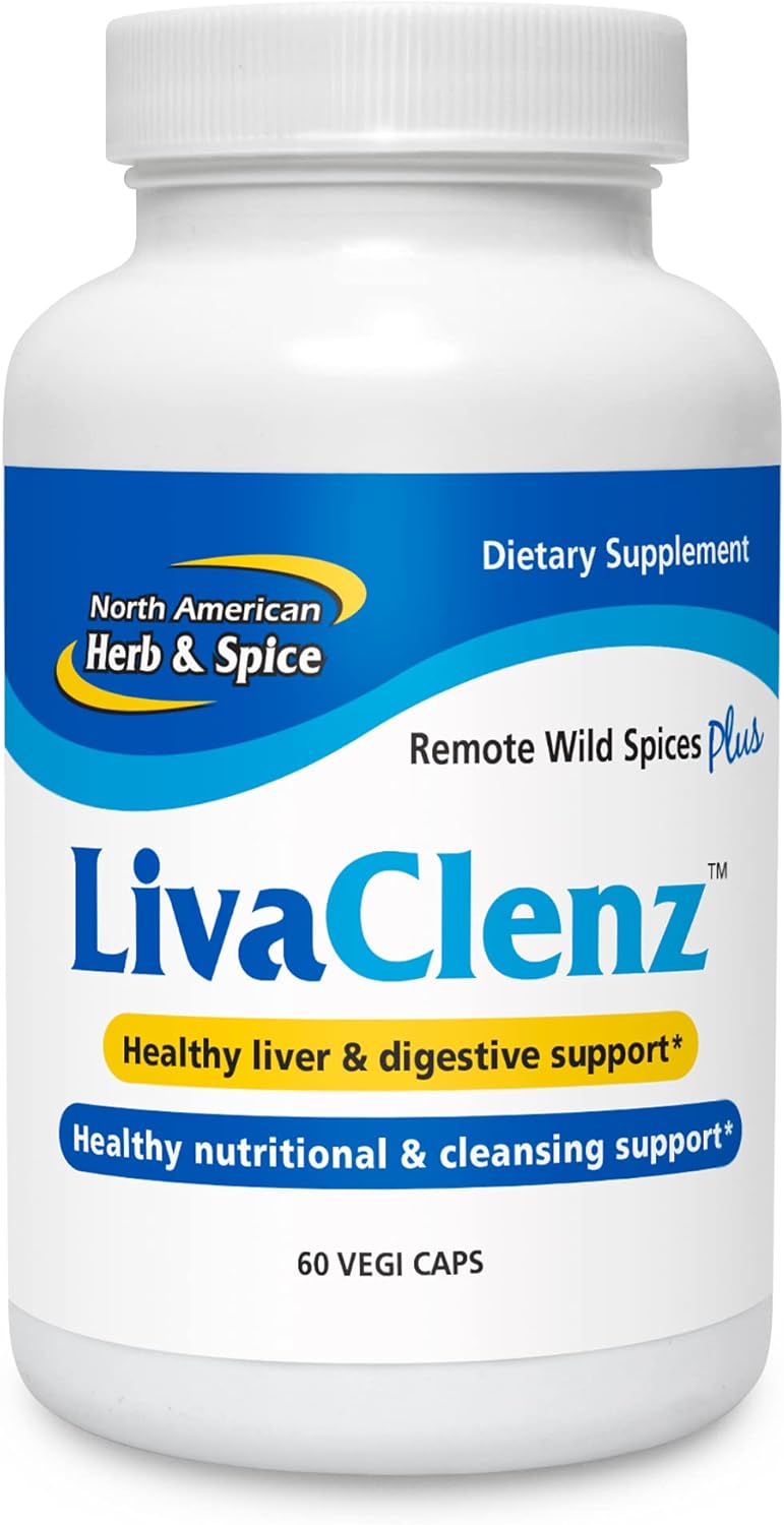 NORTH AMERICAN HERB & SPICE LivaClenz - 60 Capsules - Concentrated Herbs & Spices - Healthy Liver, Digestive & Nutritional Support - Non-GMO - 30 Servings