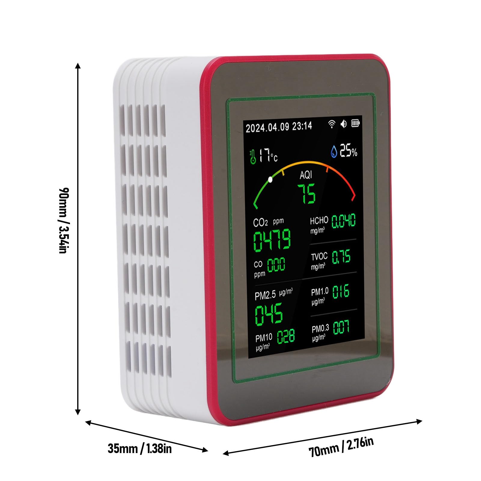 Tester della qualità Dell'aria Design 15 in 1 Accurato e Ad Alta sensibilità per il Monitoraggio Dell'aria Interna con Display HD da 2,8 Pollici e funzionalità WIFI (#2)