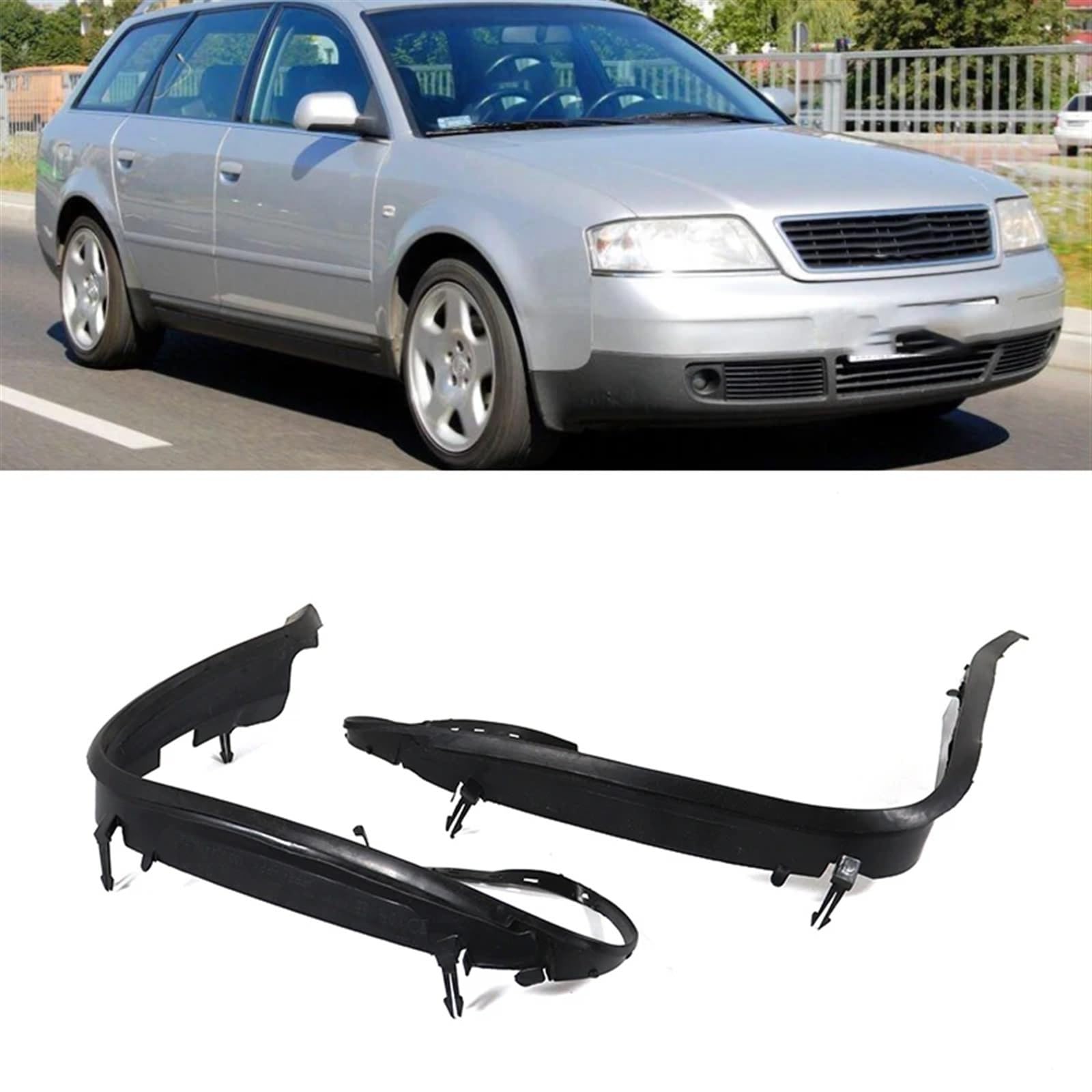 Tira decorativa for faros delanteros de coche, tira de sellado for faros delanteros, embellecedor de goma for A//ud//i A6 C5 2002 2003 2004 2005 4B0941191A 4B0941192A(1 Pair)