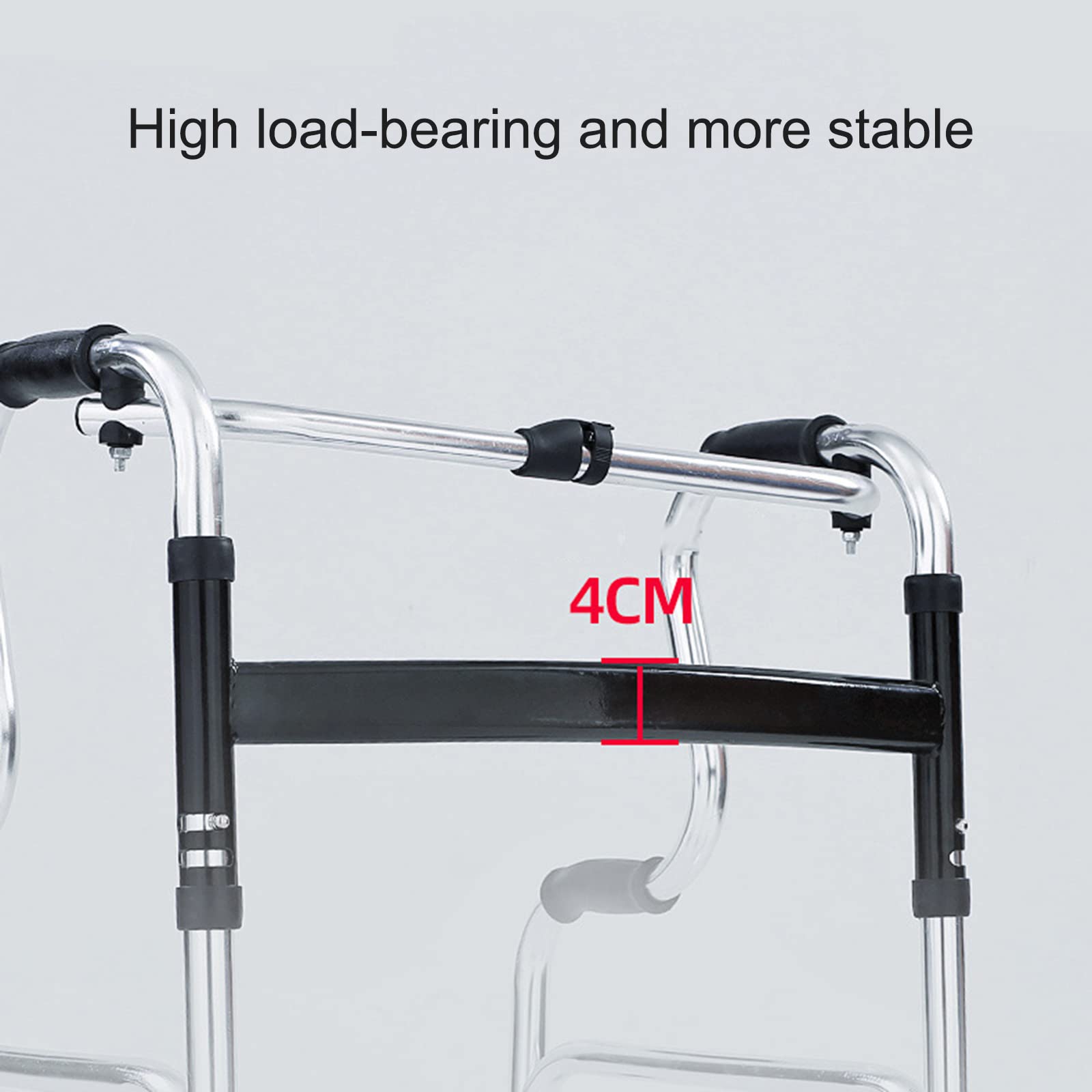 Andador Ligero sin Ruedas, Andador Plegable para Adultos Mayores, Altura Ajustable, portátil, Ayuda para Subir escalones