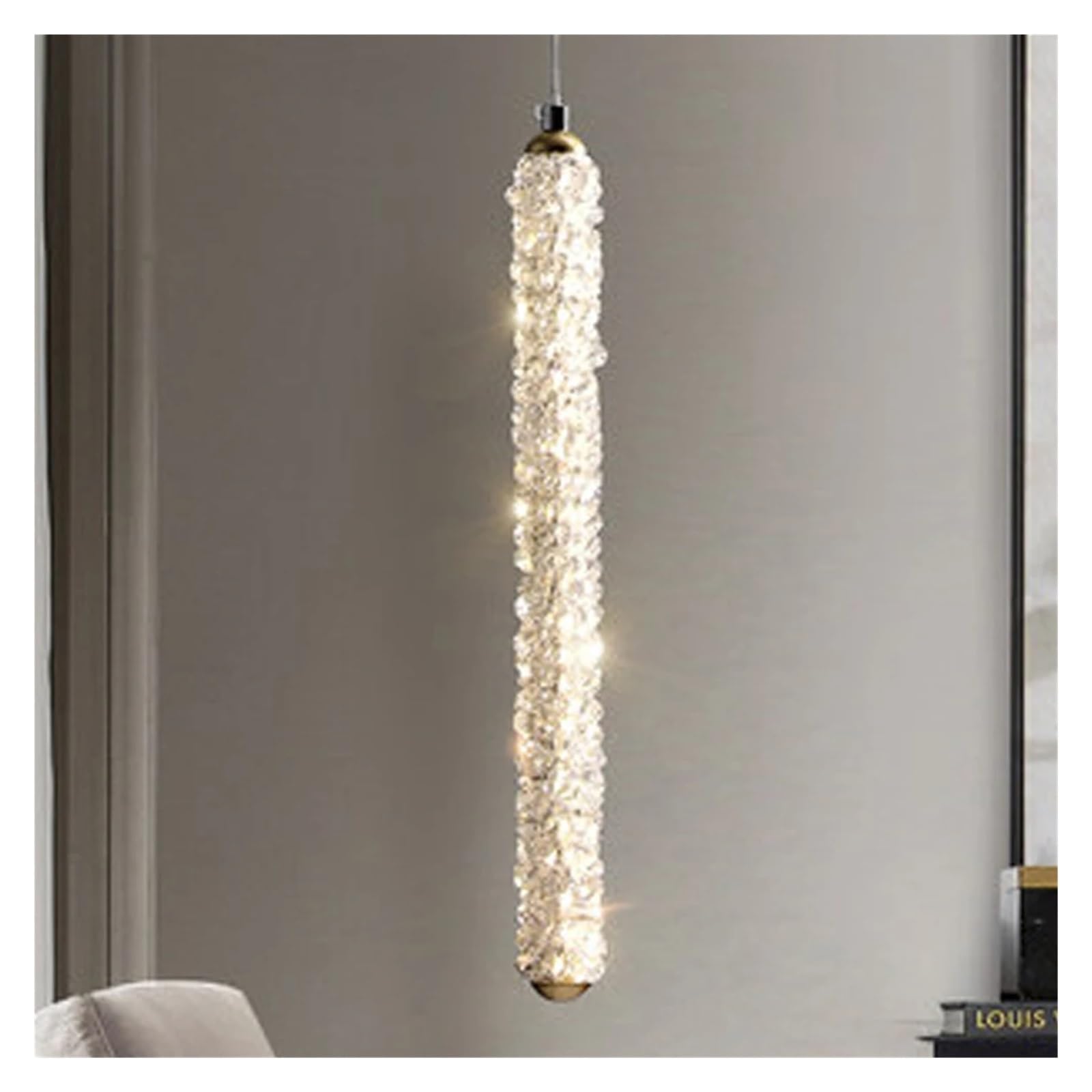 Lustre moderne en cristal luminaire doré pour illuminer un escalier d'entrée