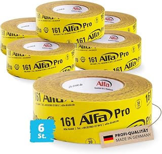 Alfa 6x Pro Spezialklebeband 50 mm x 25 m Profi-Qualität Dampfbremsen Dampfsperren Dachfolien aggressiv klebendes luftdichtes Folienklebeband/Systemklebeband