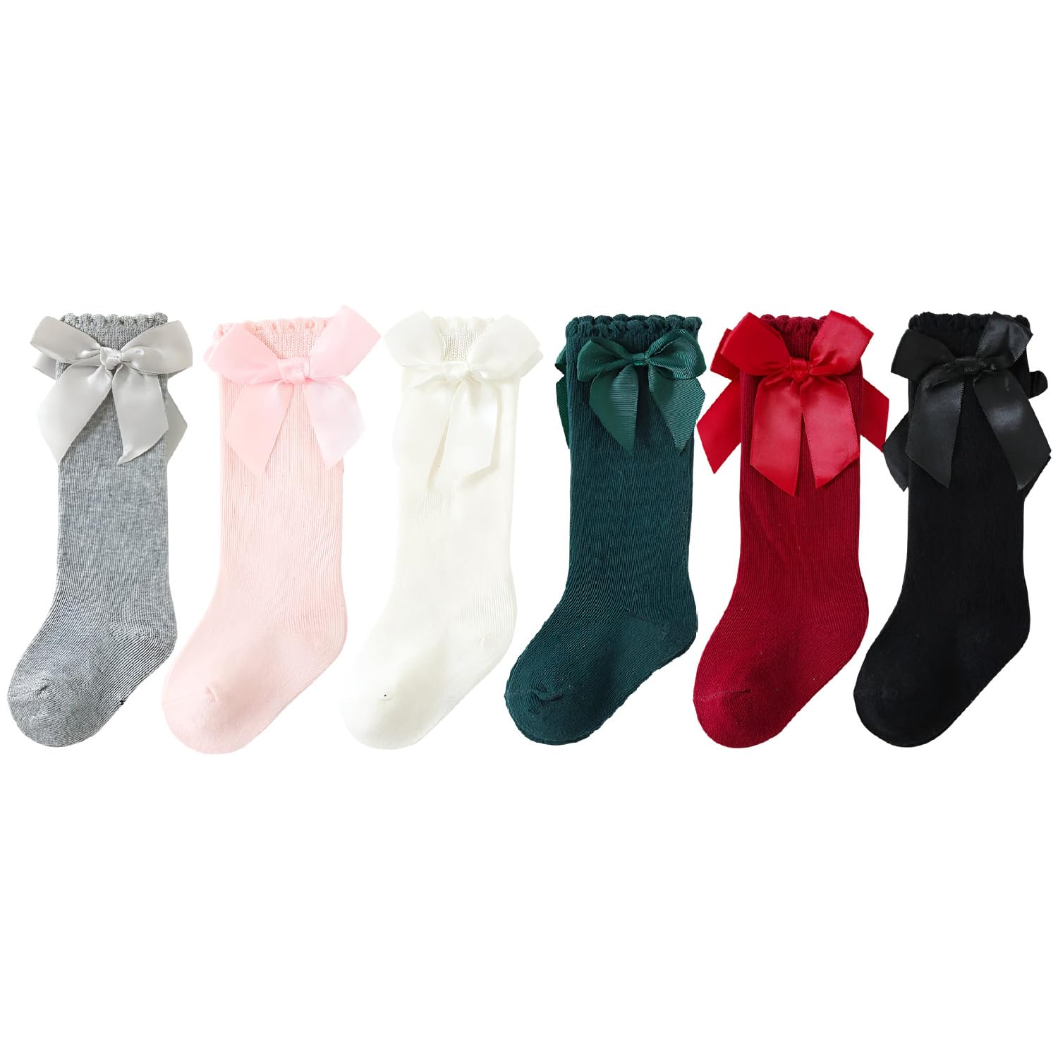 Baby Long Socks Cotton, Over The Knee, No Tightness, High-Top, Bow Pattern-image-31