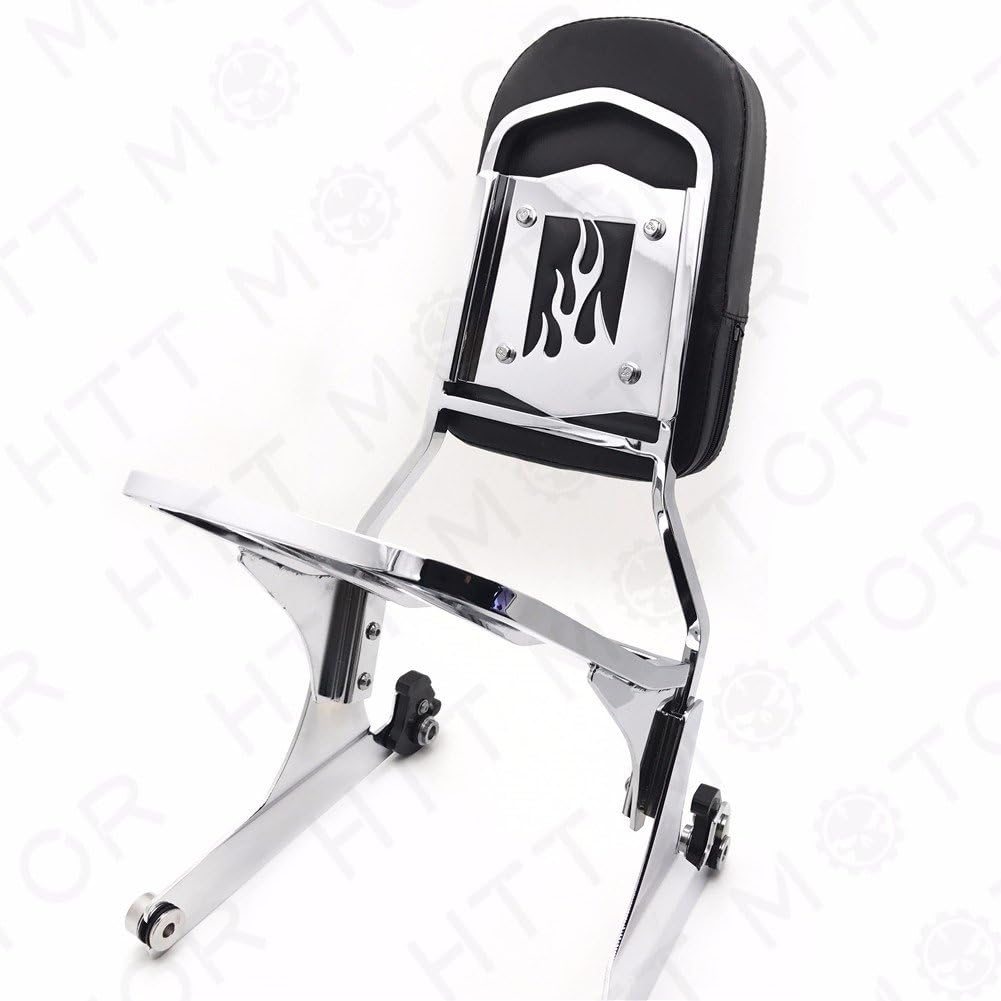 HTTMT MT501-006F+502-012-CD Detachable Sissy Bar Backrest & Luggage Rack Compatible with Harley FATBOY Softail FLSTN