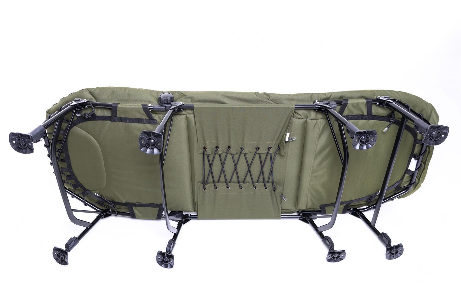 3D Bedchair 8-Bein Angelliege Camping Comfort Karpfenliege belastbar bis 160kg mit integriertem Kopfkissen