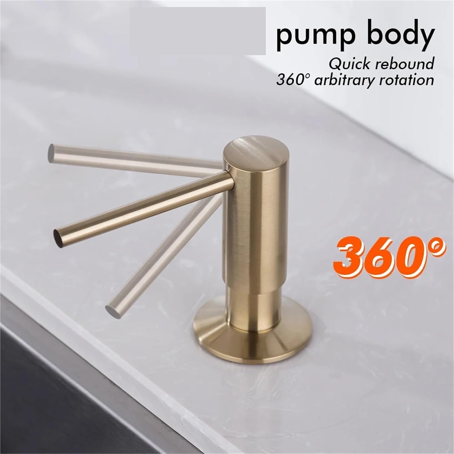 Soap Dispenser for Kitchen Sink Kitchen Sink Soap Dispenser Extension Tube Kit Stainless Steel Press Head Liquid Deck Mounted Rubber Hose Connect Bottle(Matte Black)