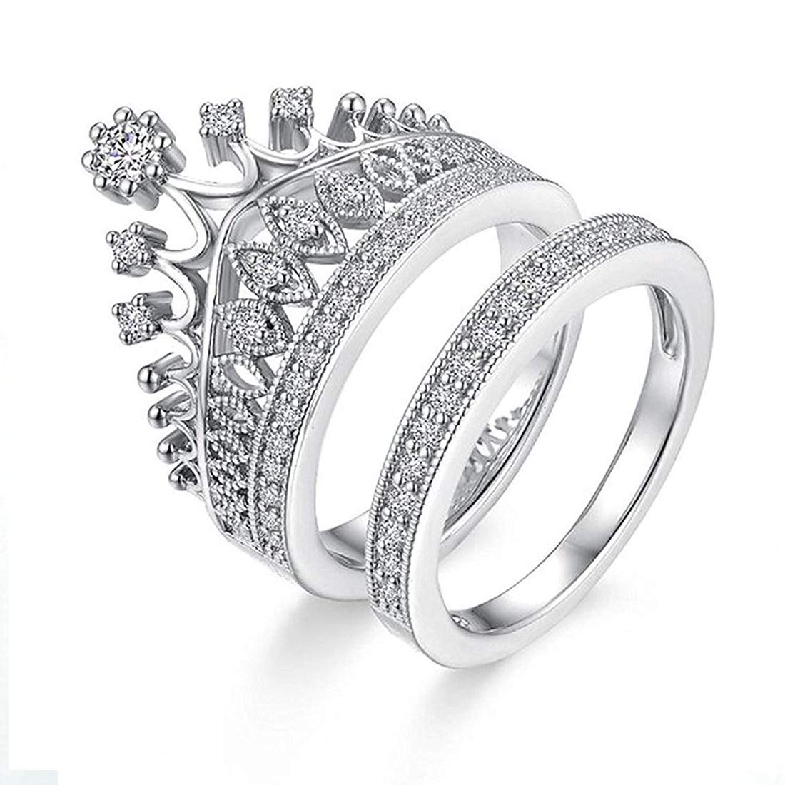 Love Collection Rose Gold and American Diamond Adjustable Ring for Women-image-38