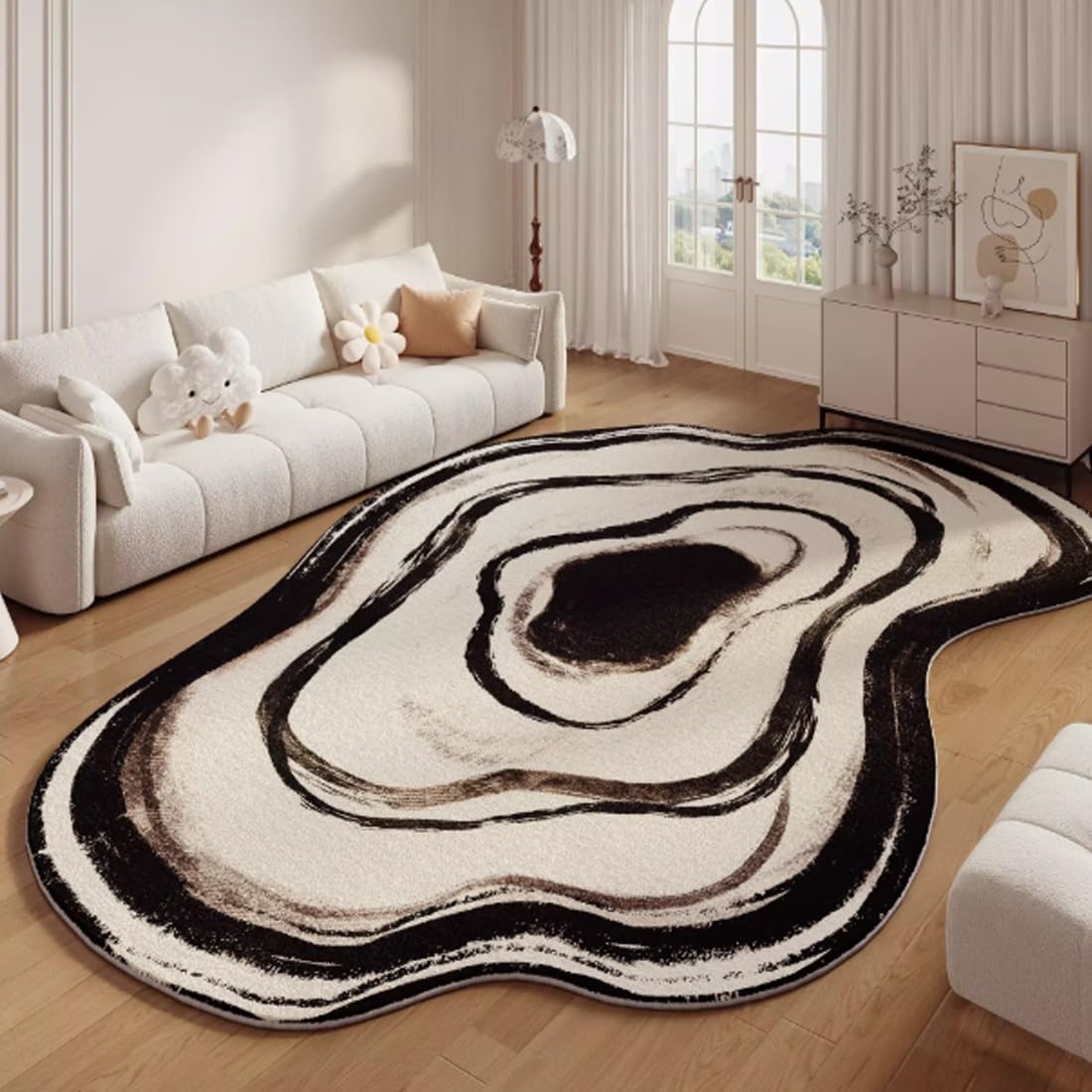 Tapis de salon cosy et lavable, grand format doux 150x200 pour une chambre ou salle à manger