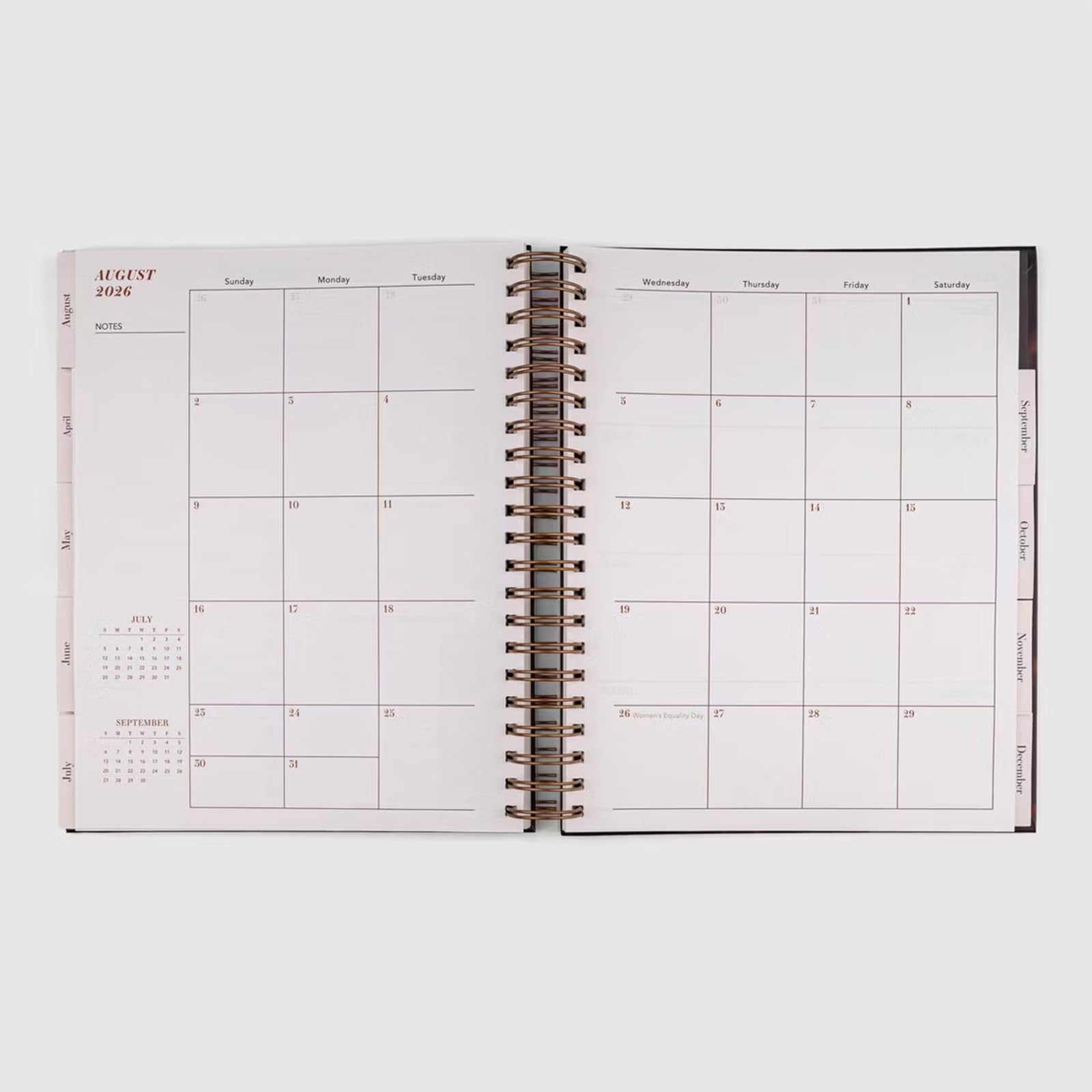 Agenda settimanale con copertina rigida 2026 Notebook con rilegatura a doppia spirale Agenda settimanale mensile 15 mesi 10.2025-12.2026 per la pianificazione mensile