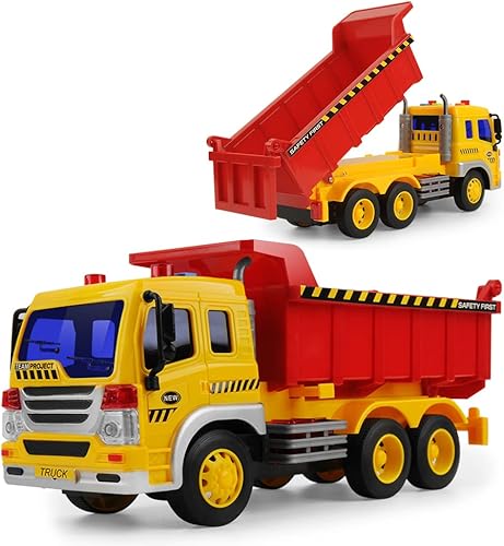 Miniatura 4 de WY por inercia juguete Juguetes para camiones de basura 2 en 1, Juguetes de camión de bomberos 3 en 1, Excavator and Dumper Set of 2