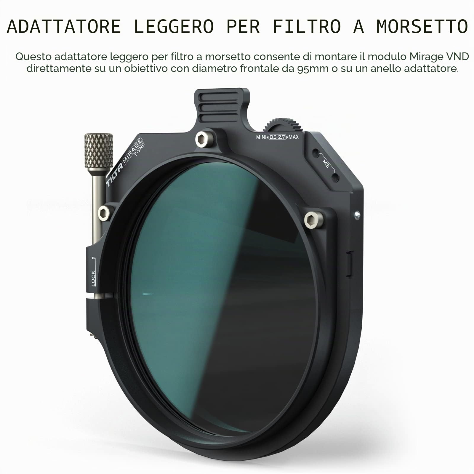 Tilta - Adattatore a morsetto per filtro leggero, compatibile con Tilta Mirage Matte Box Modulo ND variabile MB-T16-LFA