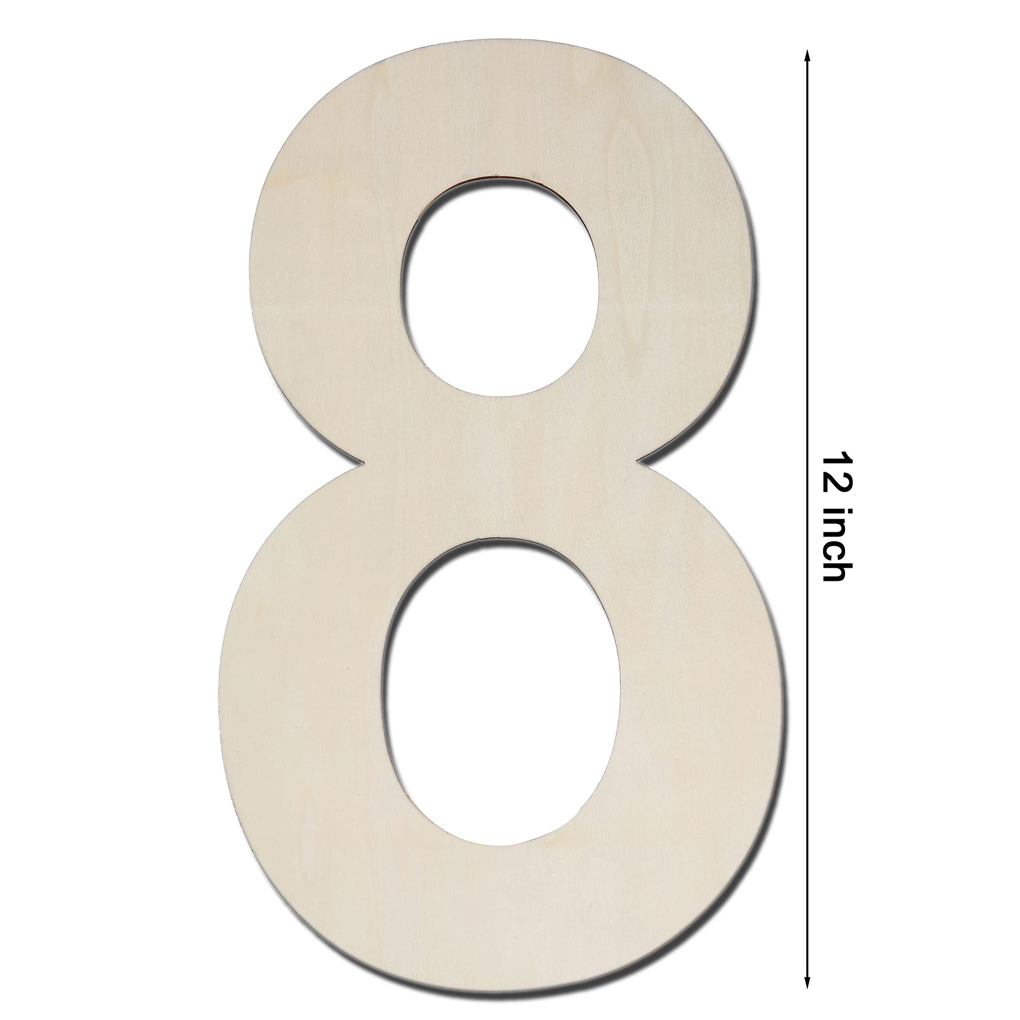 Snapklik.com : 12 Inch Large Wood Number Sign 8, Unfinished Blank ...