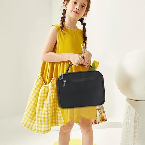 Miniatura 7 de Lonchera para niños y niñas, lonchera aislada duradera, lonchera para niños y niñas, lonchera para la escuela, color negro