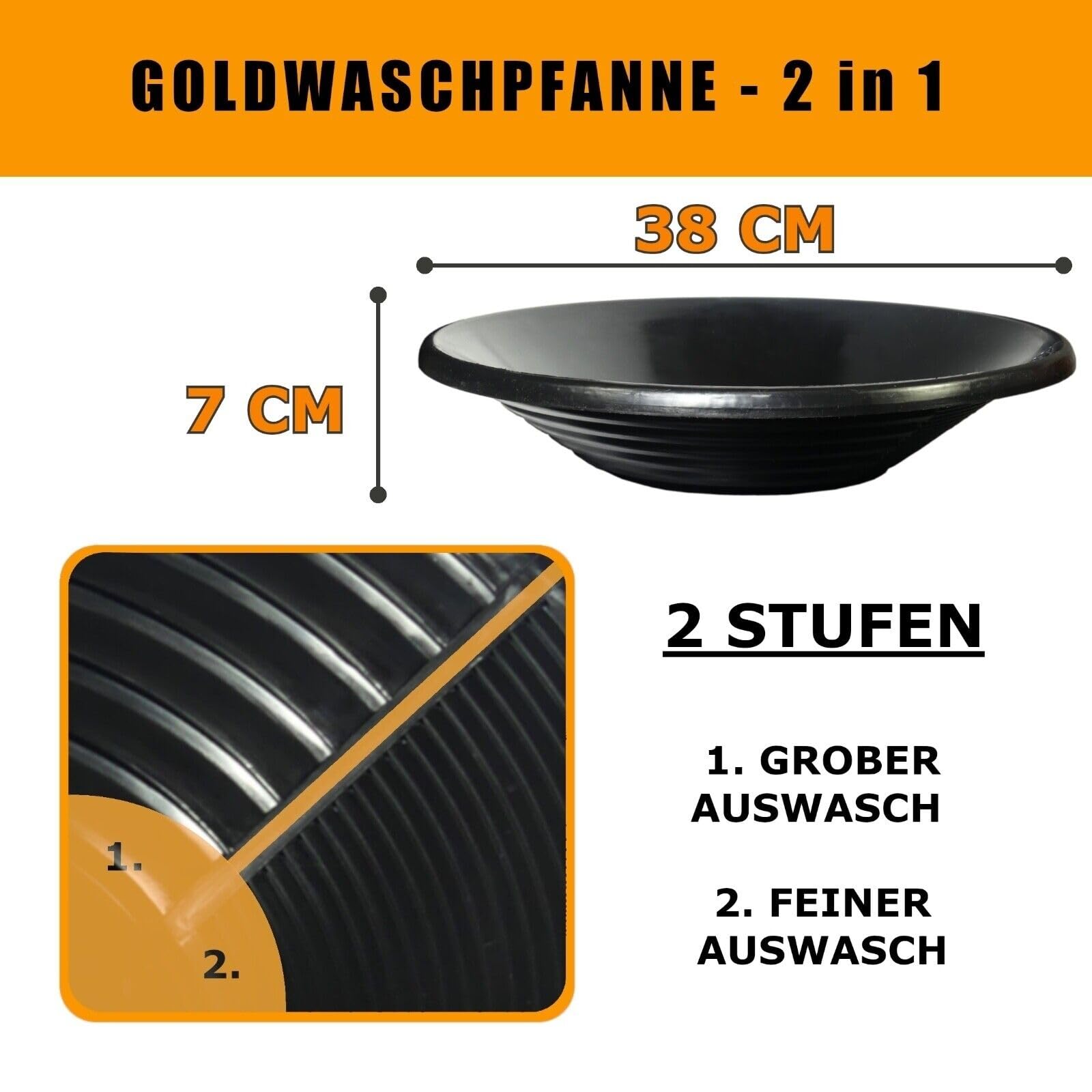 Goldsuchen Set Auswaschrinne Goldwaschpfanne & Aufbewahrungsset – Perfekt für Goldwaschen zuhause