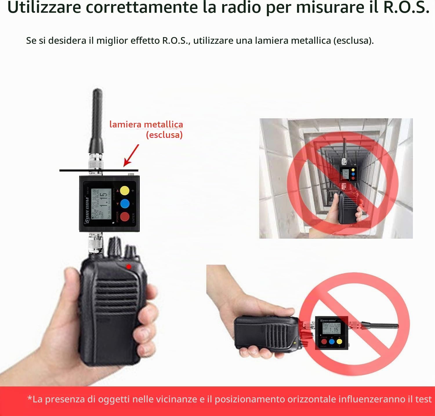 Mcbazel Surecom SW-102 Digital-VHF UHF 125-525 MHz Potenza ed SWR-Meter