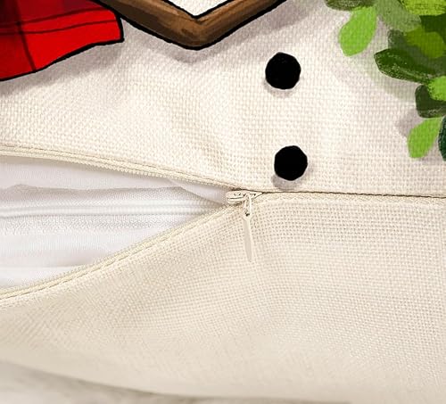 Miniatura 6 de Juego de 4 fundas de almohada de Navidad grises de 18 x 18 pulgadas, decoración navideña de granja, corona de muñeco de nieve, árbol de Papá Noel,