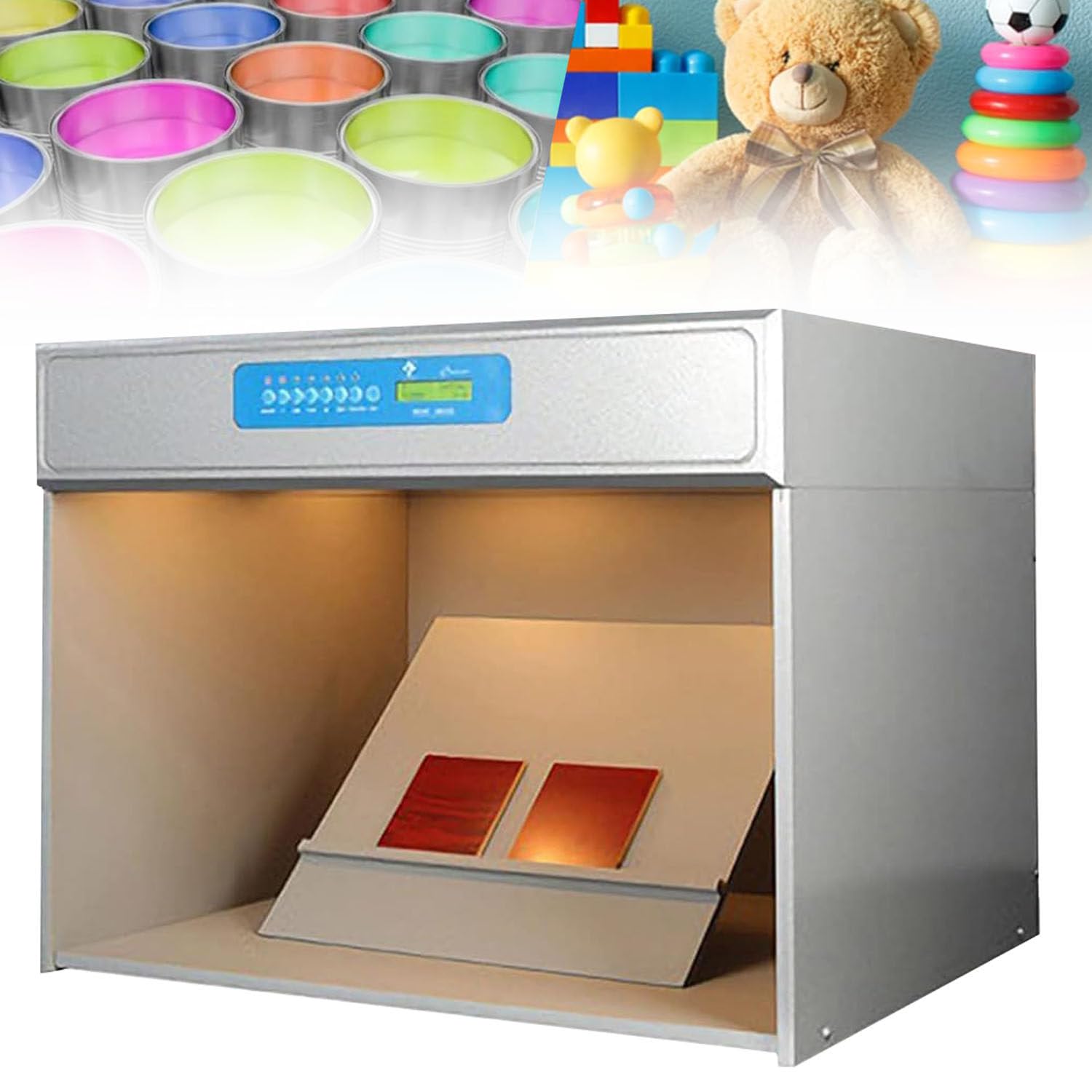 Armoire assortie de couleurs avec 6 sources de lumière pour l'impression textile, boîte à lumière d'évaluation pour une correspondance précise des couleurs et un contrôle de qualité dans les