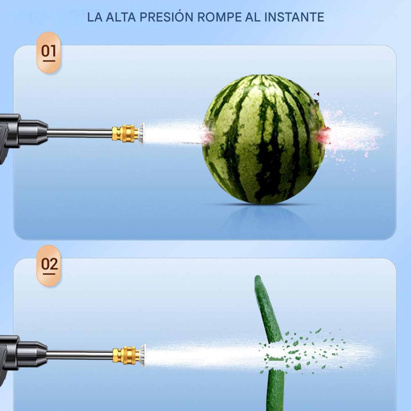Hidrolimpiadora Portátil Limpiador A Presión Portátil | Herramienta de Riego con Boquilla de Pulverización Ajustable y Accesorios para Coche, Hogar, Jardín, Plantas de Exterior y