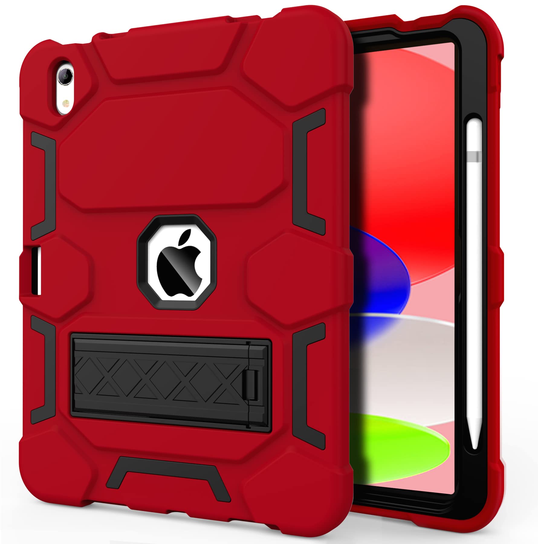 CCMAO Case for iPad (A16) 11th/10th Generation(2025/2022), iPad 10th Case with Kickstand & Pencil Holder, Heavy Duty Shockproof Hybrid Three Layer