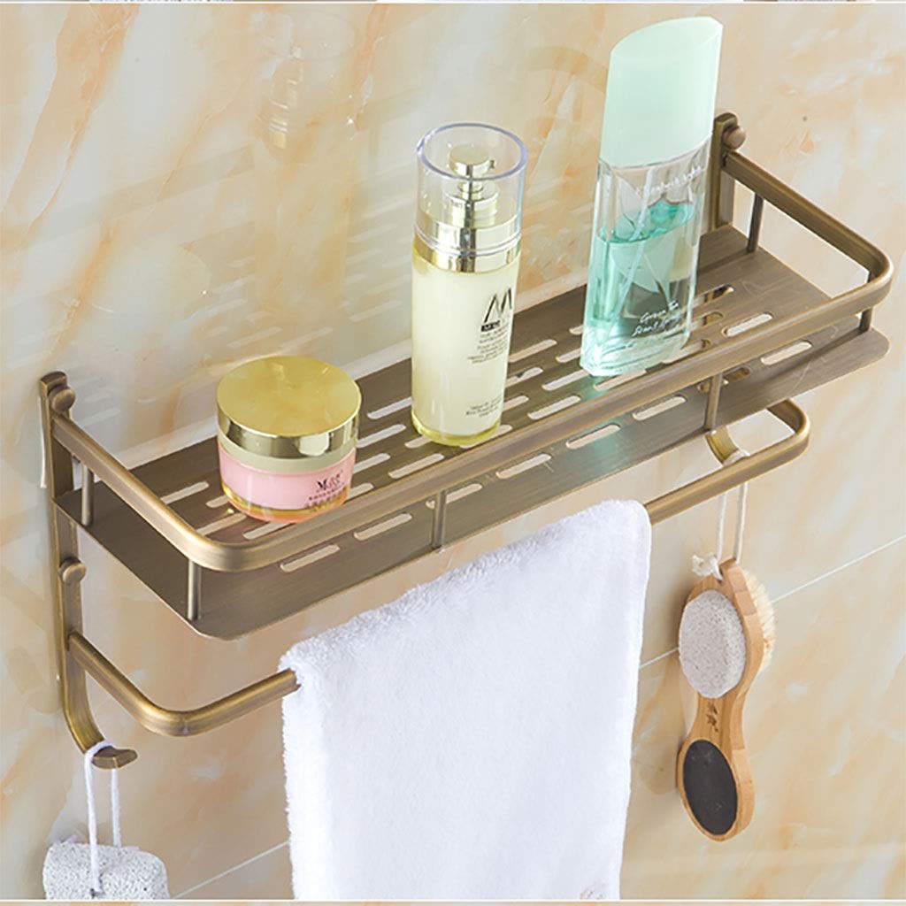 Todos los estantes de Cobre Bastidores, Doble Capa de Baño Bastidores, montado en la Pared de Almacenamiento, Ducha Organizador del almacenaje, Ducha Plataforma Ser, Cuarto de baño Toalla Rack