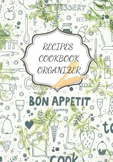 RECIPES COOKBOOK: My Favorite Recipes | Blank recipes books to Write In | 7 x 10 In | Collect the Recipes You Love in Your Own Custom Cookbook with ... Style With Green Leaf Pattern Background)