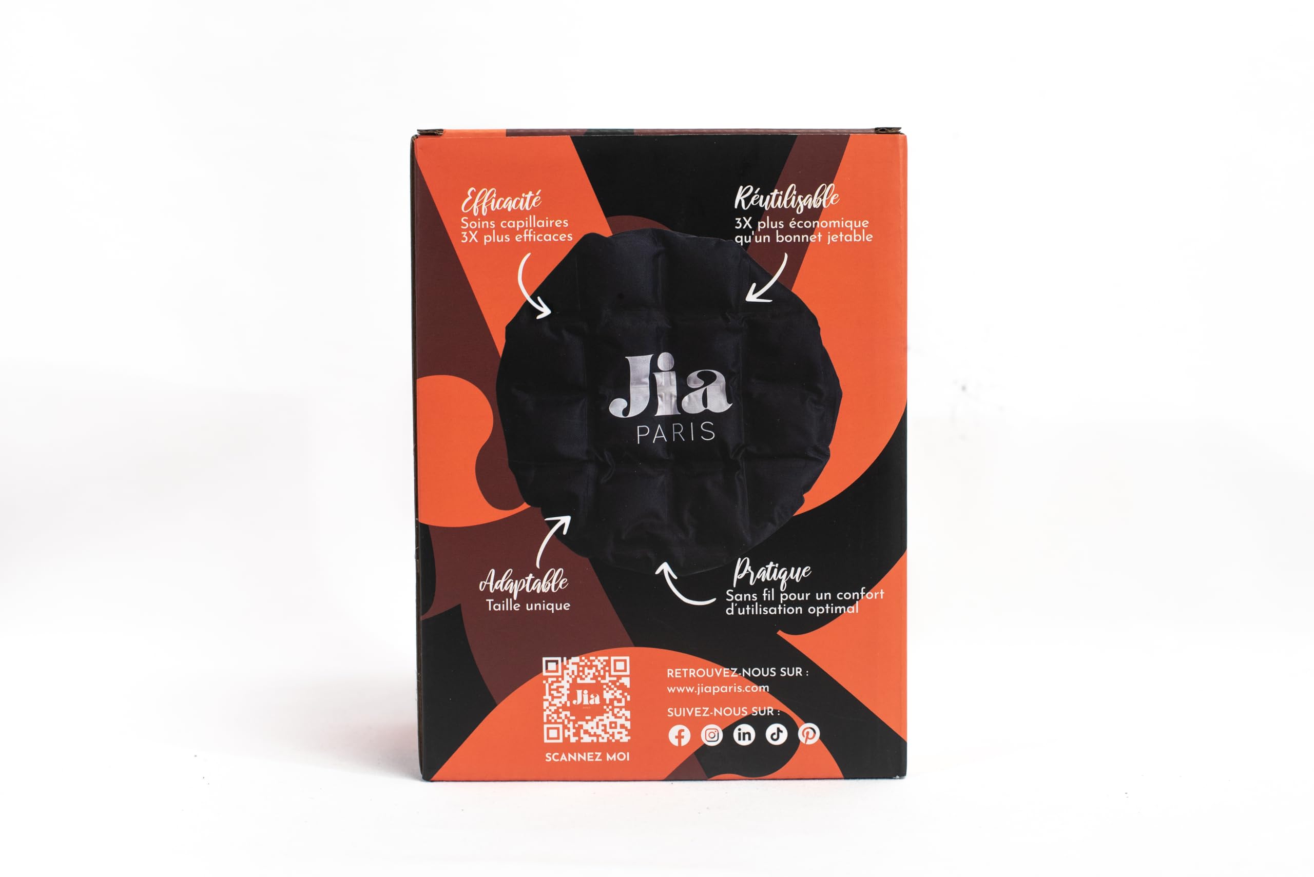 Jia Paris – Bonnet Chauffant au Gel Thermique | Optimise Masques & Bains d’Huiles | Hydratation & Nutrition Profondes | Imperméable, Réutilisable & Confortable | Avec Housse de Transport