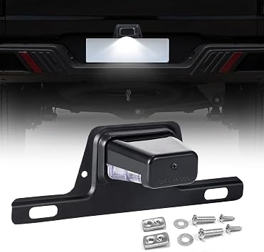 LED License Plate Light with License Plate Holder, Waterproof 12V DC License Tag Light with Holder ABS Housing PC Lens for Trailer Truck Pickup UTV ATV RV Boat 12V DC Tag Light with Bracket