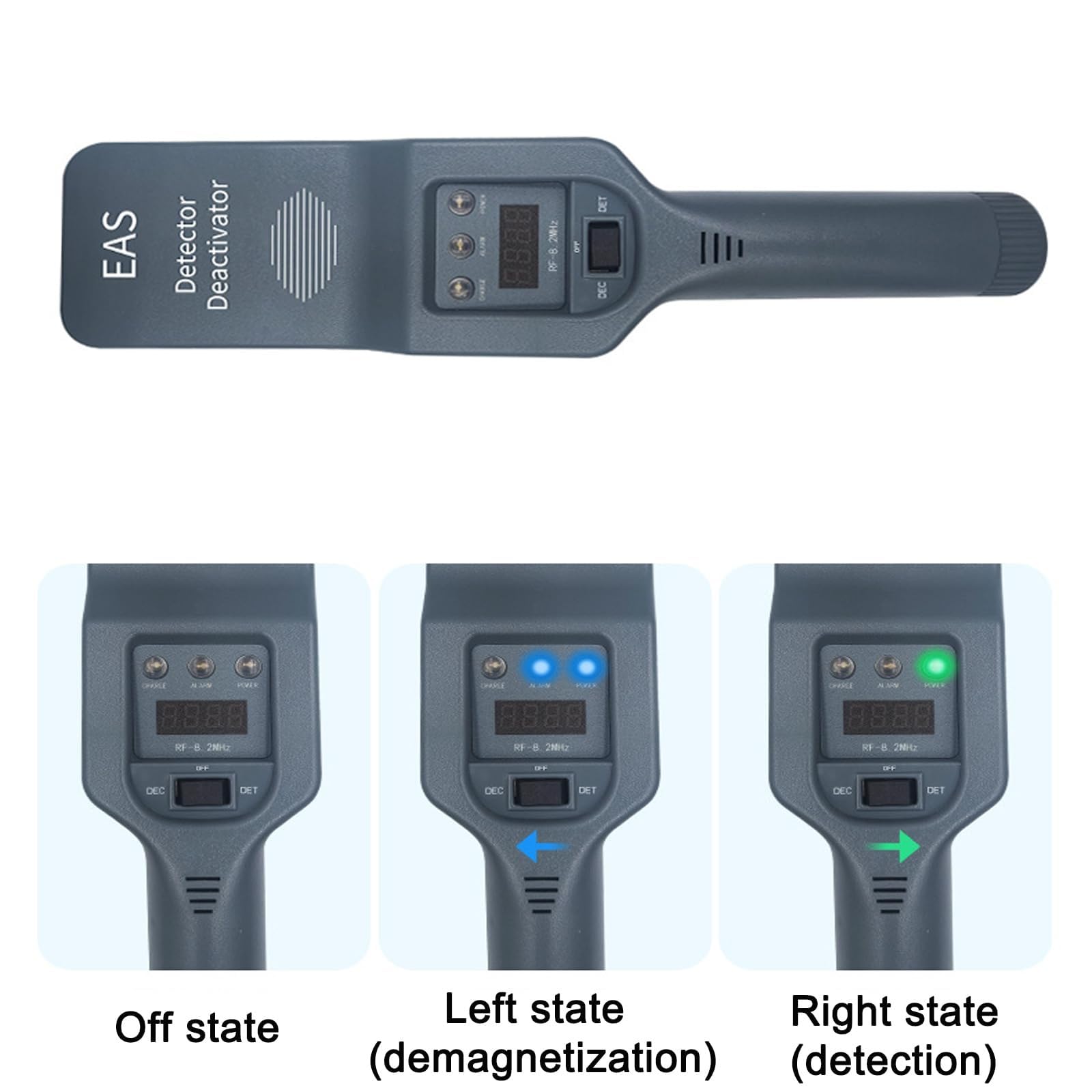 EAS Sicherheits-Tag-Detektor & Deaktivator – 58 kHz/8,2 MHz Anti-Diebstahl-System für den Einzelhandel mit Ton- und Lichtalarm für Supermärkte und Lagerhäuser