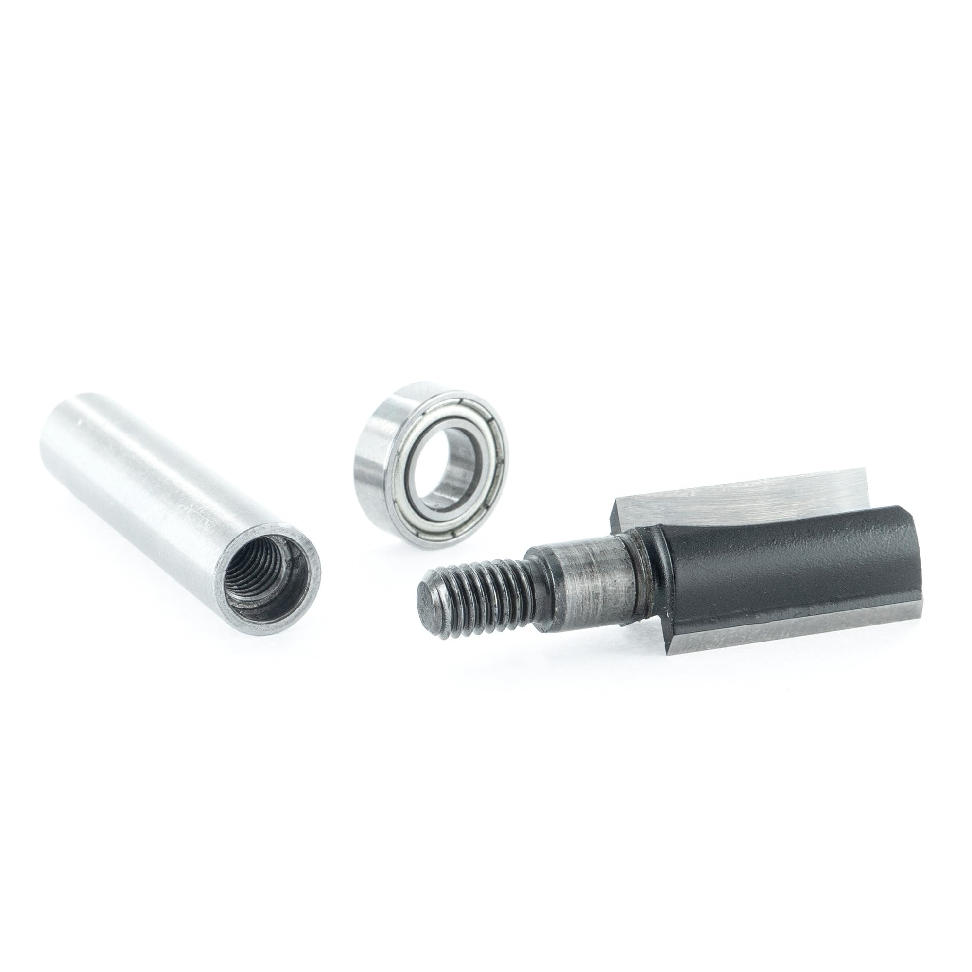ENT 11702 Fresa para aplanar, en carburo para plantilla de cola de milano Milescraft, diámetro (D) de 12,7 mm, NL de 25 mm, S de 8 mm, SL de 32 mm, GL de 62 mm, Z2+1, con rodamiento de bolas vástago