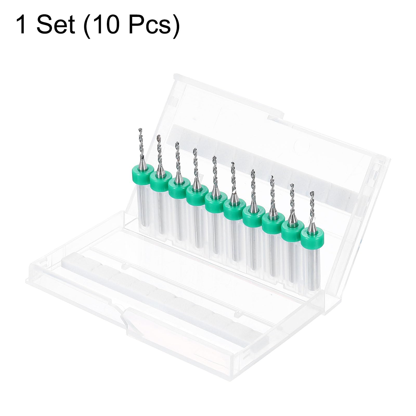 sourcing map PCB-Bohrer-Set, 1/8-Zoll-Schaft, 1,4 mm, Wolframkarbid-Mikro-Spiralbohrer, Werkzeuge für Leiterplatten, Schmuck, Kunststoff, Holz, weiches Metall, 10 Stück