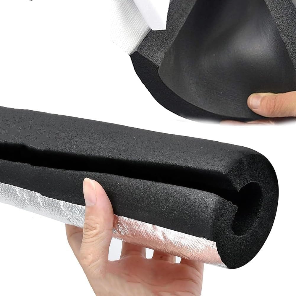 Isolante per Tubature per Protezione Solare 22mm 27mm 34mm 48mm 60mm Manicotto Isolante in Foglio di Alluminio Tubo Isolante in Esterni(TK 30mm/1.2",ID 114 mm/4.5")