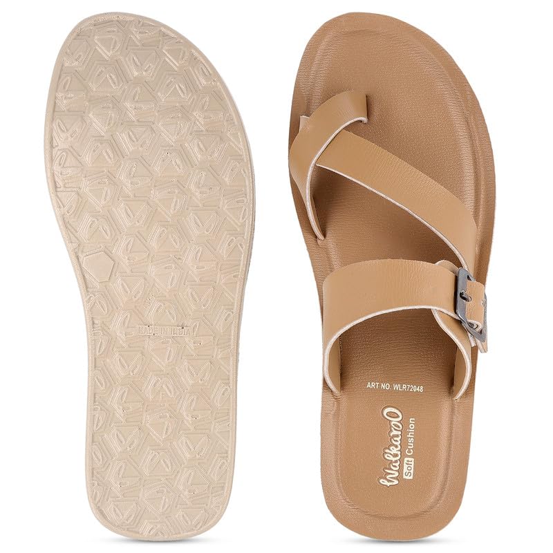 Image of WALKAROO Women Comfort Sandals|Adjustable Buckle Strap, Toe Loop Design, Soft Footbed, Lightweight Platform Sole|Casual Flats for office,Travel & all day use| WLR72048