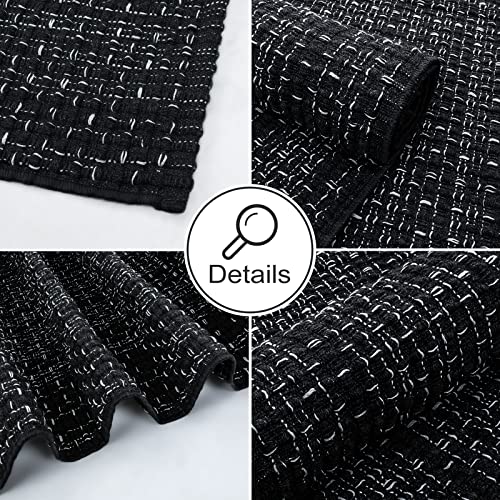 Seavish Black Kitchen Rug, Small Bathroom Rugs, 2'x3' Black and White Striped Rug Throw Rugs Washable Boho Porch Decor Indoor Outdoor Welcome Door Mat for Entryway Front Porch - Image 3