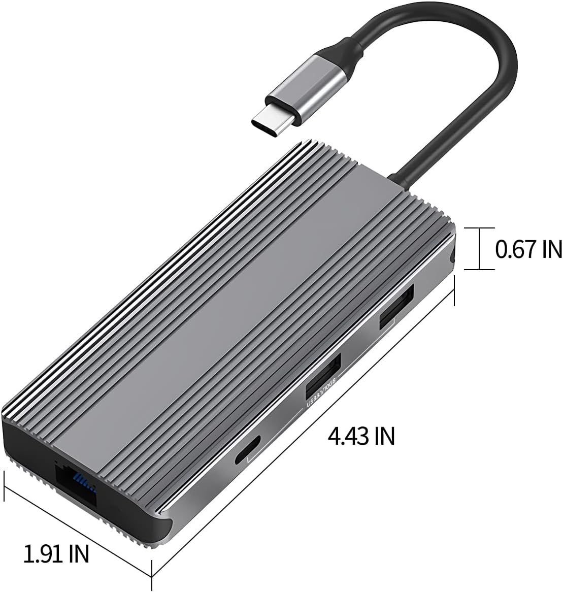 8-in-1 USB-C Docking Station with 8K HDMI, 10Gbps USB 3.1, 100W PD Charging, Gigabit Ethernet, SD/TF Card Reader, Compatible with Windows/macOS/Linux for Laptops