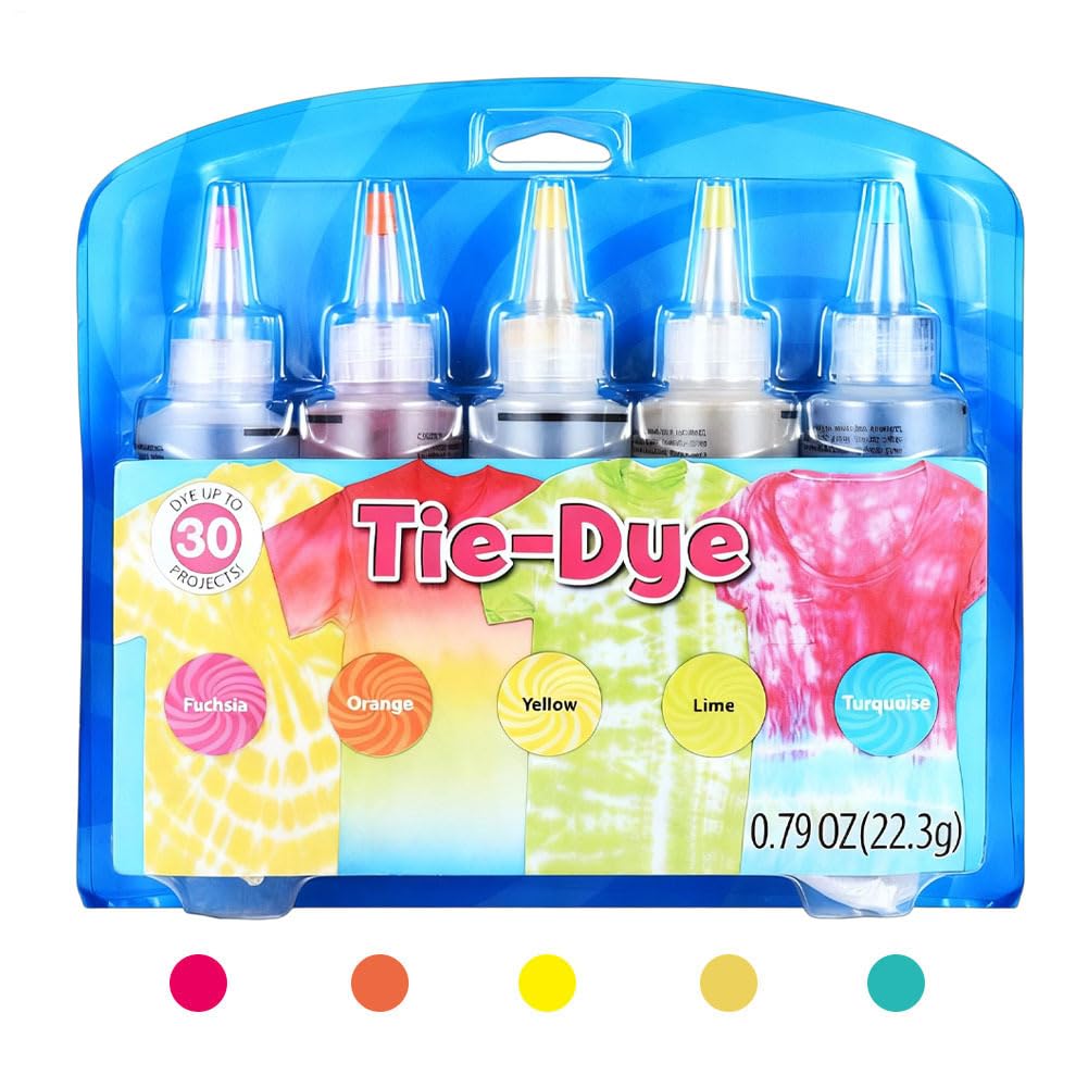 Amazon.co.jp: 絞り染めキット 5色 タイダイ染め 染色セット 無毒 無臭