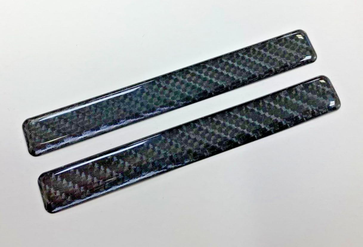 Gelz Black 2 X 106Mm Carbon Fibre Effect Stickers/Decals - High Gloss Domed Gel Finish