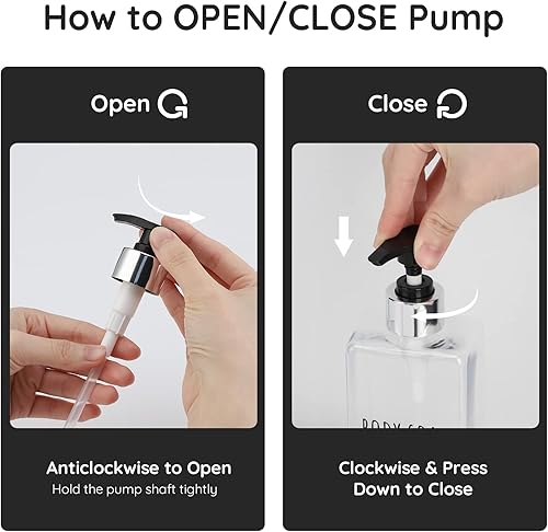 Miniatura 5 de Segbeauty Dispensador de jabón transparente, botellas de champú y acondicionador recargables de 16.9 onzas, dispensador cuadrado de plástico vacío