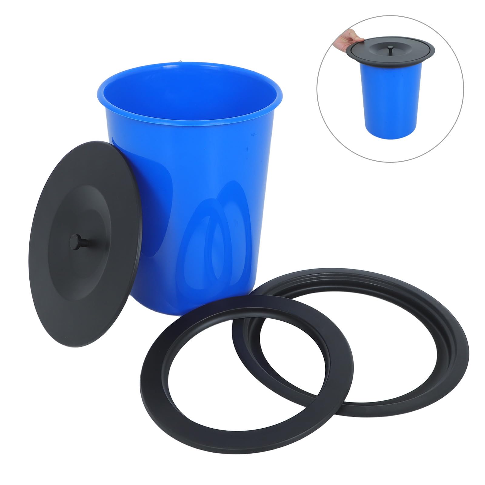 Hemobllo Cubo de Basura para Cocina Integrado de Acero Inoxidable 304 Capacidad de 8l y Diseño Redondo Moderno para Baño y Restaurantes