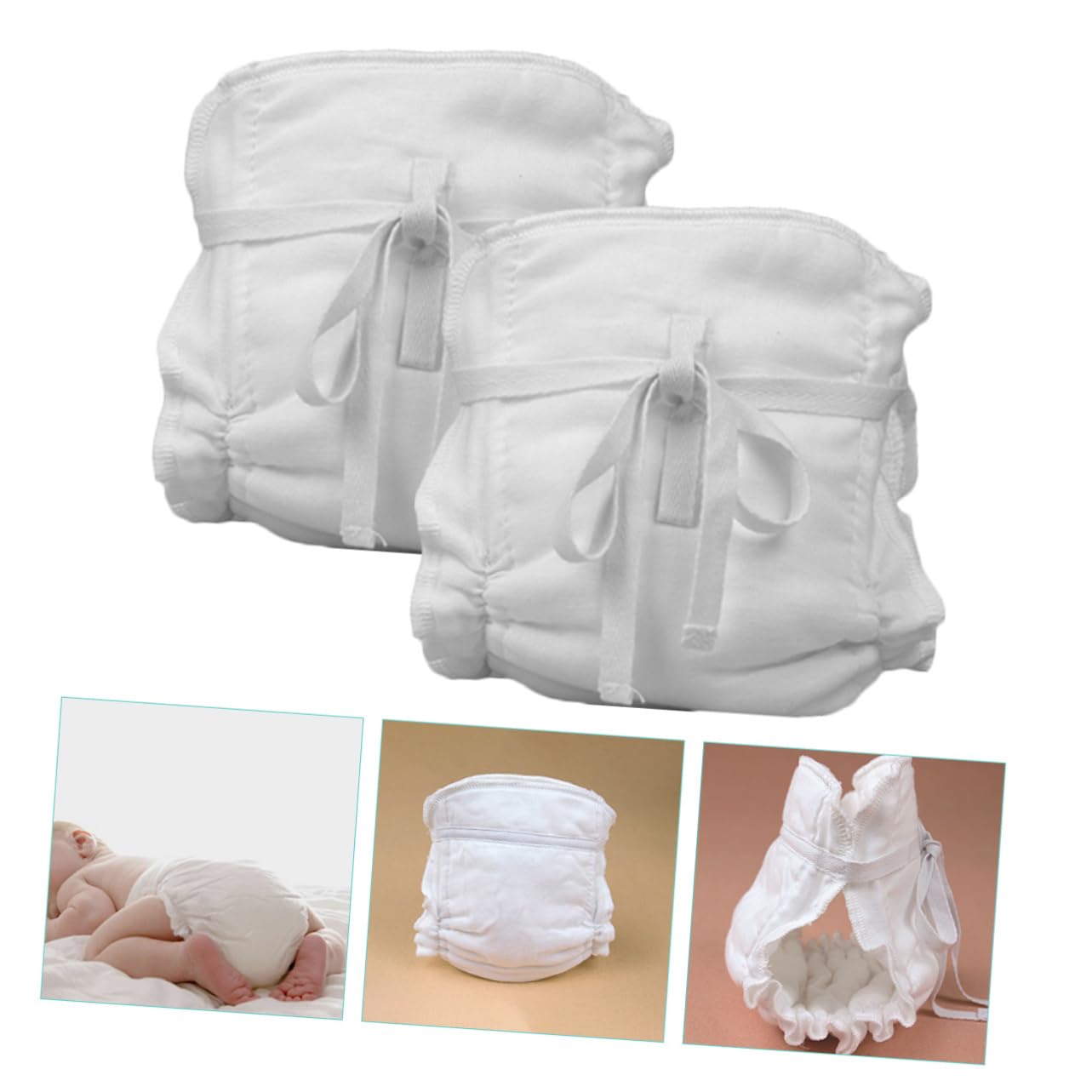 ULDIGI 2pcs Washable Reusable Cloth Diaper Pants for Newborns and Breathable Training Diapers Essentials Six Layers of Absorbent