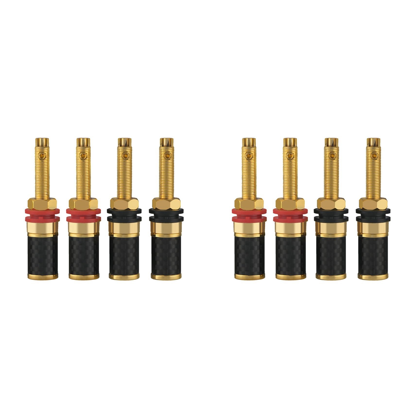 Jnchdghwa 8Pcs HiFi Gold Plated Copper Speaker Binding Post Female Banana Jack Connector HiFi Audio AMP Banana Plug Socket