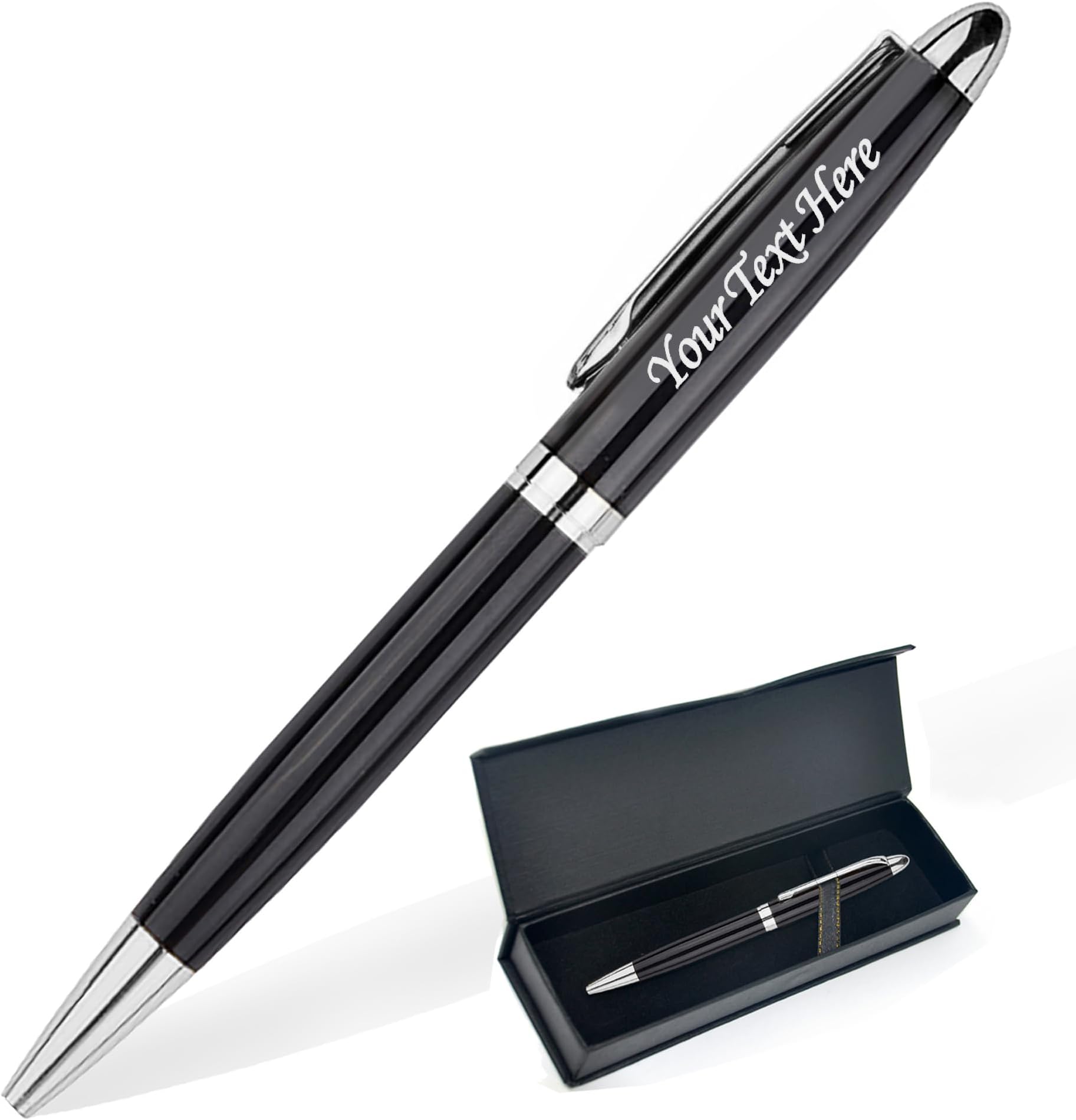 EDSG Personalized Pens Custom Pens Engraving Pen with Name Custom Pen Personalized Gifts for Men Women Birthday Christmas Graduation Thank You Gifts MADE IN USA (Black)