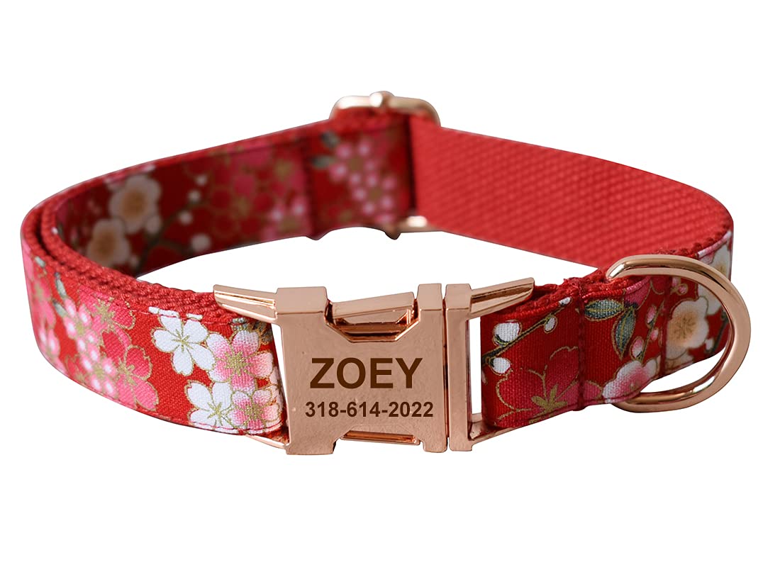 Custom Dog Collar with Names and Phone Number Engraved, Puppy Tags Personalized for Small Medium Large Pets
