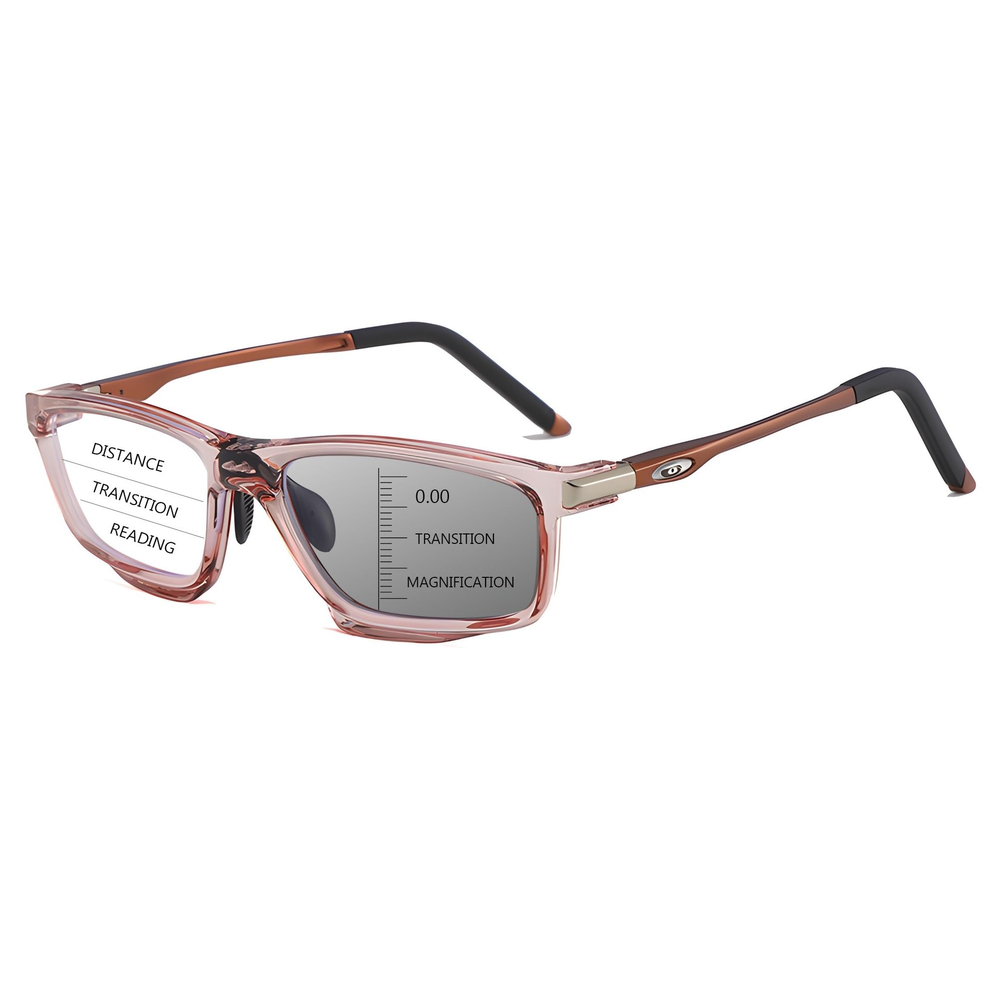 HOOBAY Photochromic Progressive Multifocus Reading Glasses Men Women,Progressive Readers No Line UV400 Protection