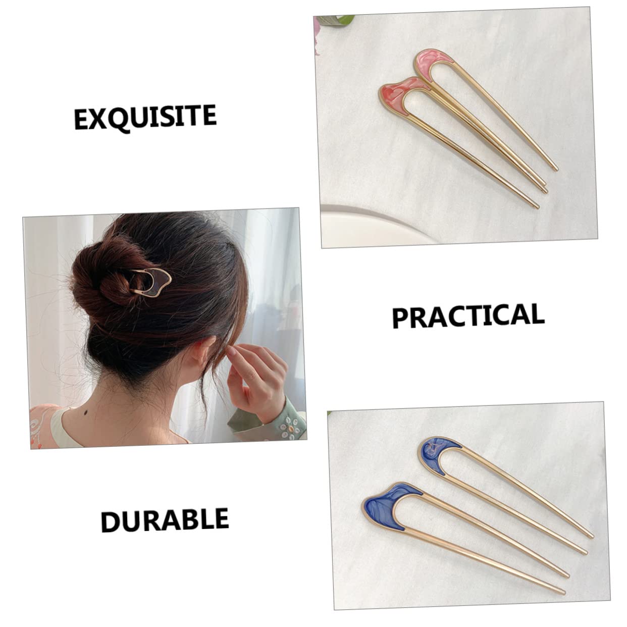 minkissy 20piezas Horquillas Metal Para Moños Adornos De Cabello Para Mujer Palillos De Pelo Modernos y Herramientas De Estilo Para Ocasiones Especiales