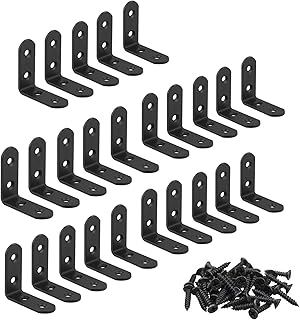 24 Packs Black L Bracket 40 x40mm Corner Braces