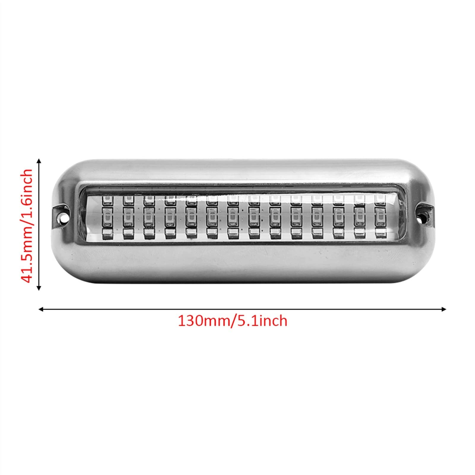 Eclairage Piscine Universal 42 LED Bateau en acier inoxydable TRANSOM CLASSEMENT 50W Luminaires sous-marins Éclairage paysager for accessoires de bateau marin IP68 Étanche Lampe LED Submersible ( Colo